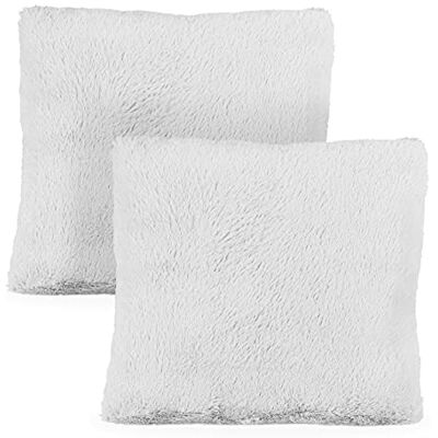 Relaxdays Zacht kussen, met vulling, wollig, afneembare overtrek, decoratief, 35 x 40 cm, lichtgrijs, polyester Relaxdays Zacht kussen, met vulling, wollig, afneembare overtrek, decoratief, 35 x 40 cm, lichtgrijs, polyester