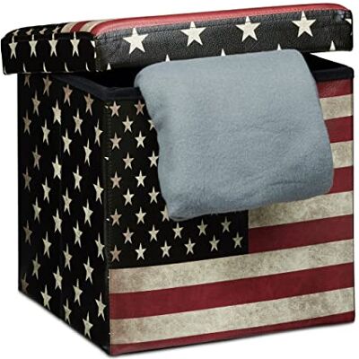 Relaxdays Opvouwbare kruk 38 cm stabiele vouwkruk met trendy motieven als praktische voetsteun als zitblok met bedrukt kunstleer als opbergdoos met opbergruimte en deksel Relaxdays Opvouwbare kruk 38 cm stabiele vouwkruk met trendy motieven als praktische voetsteun als zitblok met bedrukt kunstleer als opbergdoos met opbergruimte en deksel