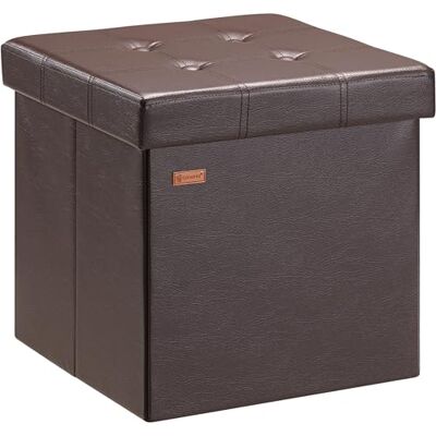 Casaria ® Kubuskruk met opbergruimte, poef, 40 x 40 x 40 cm, opbergdoos, kunstleer, voetsteun, bruin Casaria ® Kubuskruk met opbergruimte, poef, 40 x 40 x 40 cm, opbergdoos, kunstleer, voetsteun, bruin