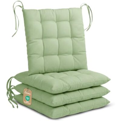 Lavea ® Set van 4 stoelkussens, 40 x 40 cm, eucalyptusgroen Lavea ® Set van 4 stoelkussens, 40 x 40 cm, eucalyptusgroen