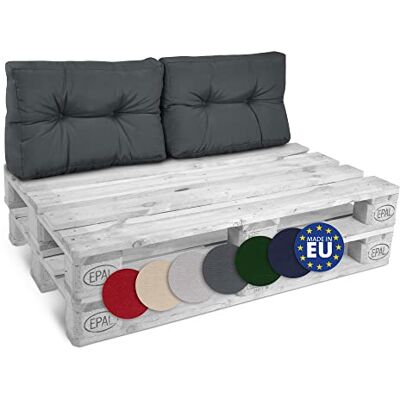 Beautissu Eco Style palletkussen -rugkussen 2-delig voor palletbank kussen grafiet grijs palletkussens in matraskussen kwaliteit Beautissu Eco Style palletkussen -rugkussen 2-delig voor palletbank kussen grafiet grijs palletkussens in matraskussen kwaliteit