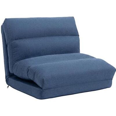 HOMCOM Luiaard bank, verwarmd, 1-zits, woonkamer, 70 x 72 x 56 cm, blauw Luiaard fauteuil, converteerbaar tot bed, rugleuning in 5 posities kantelbaar, belasting 120 kg, voor woonkamer, slaapkamer HOMCOM Luiaard bank, verwarmd, 1-zits, woonkamer, 70 x 72 x 56 cm, blauw Luiaard fauteuil, converteerbaar tot bed, rugleuning in 5 posities kantelbaar, belasting 120 kg, voor woonkamer, slaapkamer