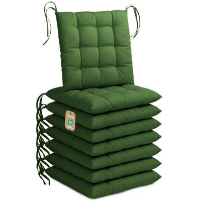 Lavea ® Set van 8 stoelkussens, 40 x 40 cm, donkergroen Lavea ® Set van 8 stoelkussens, 40 x 40 cm, donkergroen