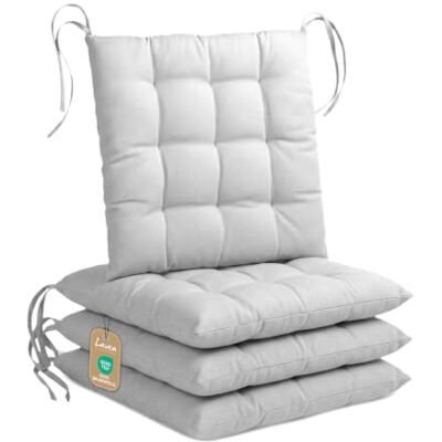 Lavea ® Set van 4 stoelkussens, 40 x 40 cm, zilverkleurig Lavea ® Set van 4 stoelkussens, 40 x 40 cm, zilverkleurig