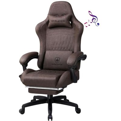 GTPLAYER Gamingstoel, voetensteun, Bluetooth-luidspreker, ergonomisch, draaistoel, met gesynchroniseerde armleuningen en lendenkussen gunstiger (lichtbruin) GTPLAYER Gamingstoel, voetensteun, Bluetooth-luidspreker, ergonomisch, draaistoel, met gesynchroniseerde armleuningen en lendenkussen gunstiger (lichtbruin)