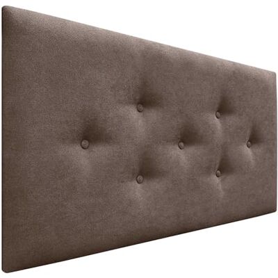DHOME Hoofdeinde van kunstleer of acualine stof, met 3 alternatieve rijen, knopen, gecapitonneerd hoofdeinde, luxe bed (bruine stof, 110 cm) DHOME Hoofdeinde van kunstleer of acualine stof, met 3 alternatieve rijen, knopen, gecapitonneerd hoofdeinde, luxe bed (bruine stof, 110 cm)
