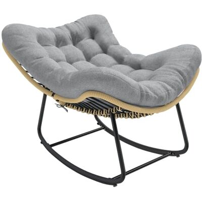 Outsunny Schommelstoel voor binnen en buiten, van gevlochten hars, met zacht kussen, eierstoel voor terras, balkon, slaapkamer, 110 x 87 x 70 cm, grijs Rocking Chair, Résine Tressée, Coussin Moelleux, Fauteuil Œuf, Terrasse, Balcon, Chambre Outsunny Schommelstoel voor binnen en buiten, van gevlochten hars, met zacht kussen, eierstoel voor terras, balkon, slaapkamer, 110 x 87 x 70 cm, grijs Rocking Chair, Résine Tressée, Coussin Moelleux, Fauteuil Œuf, Terrasse, Balcon, Chambre
