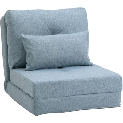 HOMCOM Slaapstoel, 1-zits, inclusief kussen, 120 kg, blauw HOMCOM Slaapstoel, 1-zits, inclusief kussen, 120 kg, blauw