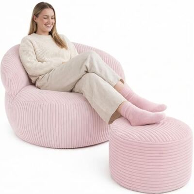 bananair Voetsteun voor woonkamer wasbare hoes, schuimvulling Elegante zitkruk, Ottoman Ronde Zitzak Zacht en Comfortabel (55 x 30 cm, Lichtroze) bananair Voetsteun voor woonkamer wasbare hoes, schuimvulling Elegante zitkruk, Ottoman Ronde Zitzak Zacht en Comfortabel (55 x 30 cm, Lichtroze)