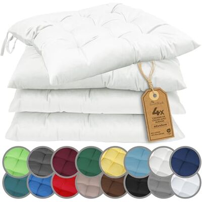 NatureMark Set van 4 stoelkussens met linten Gr. 40 x 40 cm Zitkussen, gewatteerd, natuur/crème NatureMark Set van 4 stoelkussens met linten Gr. 40 x 40 cm Zitkussen, gewatteerd, natuur/crème