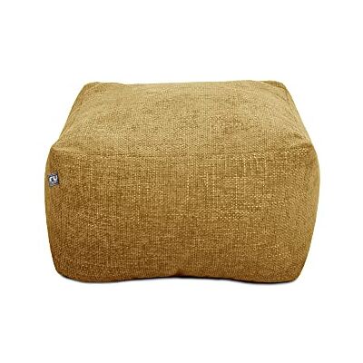 rucomfy Beanbags Zitzak, geweven poef, groot, modern, als voetensteun, extra stoel of bijzettafel, zachte stof, dik en duurzaam, 60 x 60 x 36 cm (l x b x h), mosterd rucomfy Beanbags Zitzak, geweven poef, groot, modern, als voetensteun, extra stoel of bijzettafel, zachte stof, dik en duurzaam, 60 x 60 x 36 cm (l x b x h), mosterd