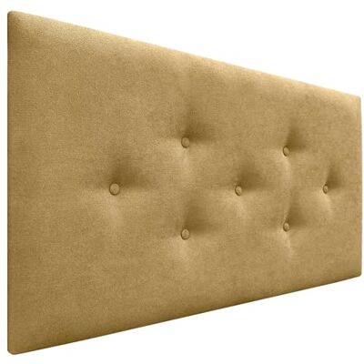 DHOME Hoofdeinde van kunstleer of acualine stof, met 3 alternatieve rijen, knopen, gecapitonneerd hoofdeinde, luxe bed (mosterdstof, 110 cm) DHOME Hoofdeinde van kunstleer of acualine stof, met 3 alternatieve rijen, knopen, gecapitonneerd hoofdeinde, luxe bed (mosterdstof, 110 cm)