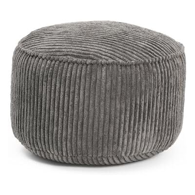 Lumaland Zitzak van fluweel Compacte zitzak van 50 liter met 3-in-1 functie comfortabele kruk en praktische tafel en elegante voetensteun voor binnen, diameter 25 x 45 cm, grijs Lumaland Zitzak van fluweel Compacte zitzak van 50 liter met 3-in-1 functie comfortabele kruk en praktische tafel en elegante voetensteun voor binnen, diameter 25 x 45 cm, grijs