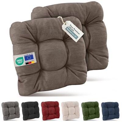 Beautissu Premium set van 2 tuinstoelkussens voor buiten, uv-bestendig HighLux SK Zitkussen, 40 x 40 cm, taupe, 8 cm dik, robuust, voor fauteuil, terras, balkon Beautissu Premium set van 2 tuinstoelkussens voor buiten, uv-bestendig HighLux SK Zitkussen, 40 x 40 cm, taupe, 8 cm dik, robuust, voor fauteuil, terras, balkon