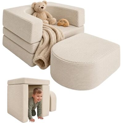 Relaxdays fauteuil enfant modulable, 4 pièces, blocs souples, beige Relaxdays fauteuil enfant modulable, 4 pièces, blocs souples, beige