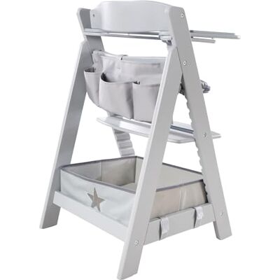 roba Organizerset voor hoge stoelen met sterrenmotief, compatibel met alle Sit Up & Born Up stoelen, doos en zak om op te hangen, klittenbandsluiting, grijs roba Organizerset voor hoge stoelen met sterrenmotief, compatibel met alle Sit Up & Born Up stoelen, doos en zak om op te hangen, klittenbandsluiting, grijs