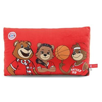 NICI Berni kussen FC Bayern München, Mia en Ben, 43 x 25 cm, rood 61618 Zacht kussen voor kinderen en volwassenen, pluche kussen, ideaal voor thuis, kleuterschool of onderweg NICI Berni kussen FC Bayern München, Mia en Ben, 43 x 25 cm, rood 61618 Zacht kussen voor kinderen en volwassenen, pluche kussen, ideaal voor thuis, kleuterschool of onderweg