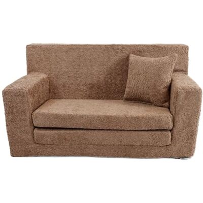 FORTISLINE Uitklapbare bank 83 x 47 x 43 cm Oeko-TEX kind 2 in 1 slaapbank van schuim pluche stof FORTISLINE Uitklapbare bank 83 x 47 x 43 cm Oeko-TEX kind 2 in 1 slaapbank van schuim pluche stof