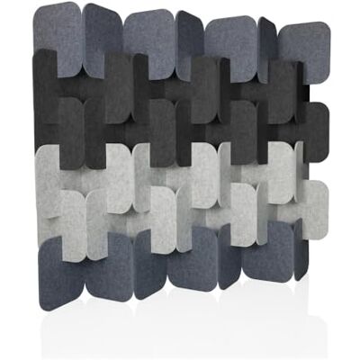 hjh OFFICE Cloison acoustique 164x174 cm FLEXMIUT Plug lot de 6 – Cloison autoportante extensible, séparation décorative et brise-vue, Gris/Gris clair/Gris foncé hjh OFFICE Cloison acoustique 164x174 cm FLEXMIUT Plug lot de 6 – Cloison autoportante extensible, séparation décorative et brise-vue, Gris/Gris clair/Gris foncé