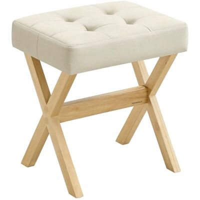 SONGMICS Kaptafelkruk, gestoffeerde make-upstoel, voetensteun, houten voet, voor slaapkamer, kleedkamer, entree, 32 x 42 x 46 cm, zandbeige en natuur LSF006LF02 Chaise Rembourrée de Maquillage, Pied en Bois, Chambre, Dressing, Entrée, Beige Sable, Colle SONGMICS Kaptafelkruk, gestoffeerde make-upstoel, voetensteun, houten voet, voor slaapkamer, kleedkamer, entree, 32 x 42 x 46 cm, zandbeige en natuur LSF006LF02 Chaise Rembourrée de Maquillage, Pied en Bois, Chambre, Dressing, Entrée, Beige Sable, Colle