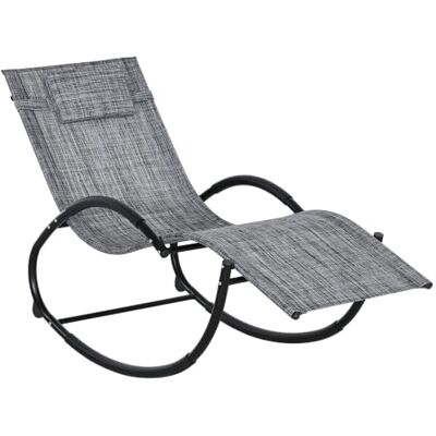 Outsunny Ligstoel met schommelstoel voor de tuin, buiten, grijs Ergonomisch, zonnebad, schommelstoel, textiel, gebruik binnenshuis Outsunny Ligstoel met schommelstoel voor de tuin, buiten, grijs Ergonomisch, zonnebad, schommelstoel, textiel, gebruik binnenshuis