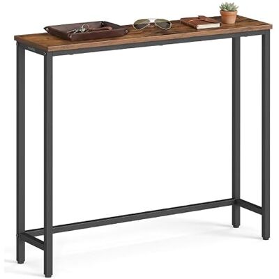 VASAGLE Console, consolekast, monoblok, eenvoudige montage, voor hal, slaapkamer, woonkamer, 1 niveau, 20 x 80 x 81,2 cm, rustiek bruin en inktzwart LNT035KD01 VASAGLE Console, consolekast, monoblok, eenvoudige montage, voor hal, slaapkamer, woonkamer, 1 niveau, 20 x 80 x 81,2 cm, rustiek bruin en inktzwart LNT035KD01