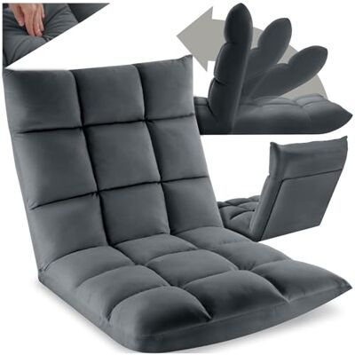 tectake Relaxstoel, XXL vloerstoel, opvouwbare ligstoel met ligfunctie, verstelbare rugleuning, geschikt als fauteuil, zitkussen, vloerkussen, ligstoel tectake Relaxstoel, XXL vloerstoel, opvouwbare ligstoel met ligfunctie, verstelbare rugleuning, geschikt als fauteuil, zitkussen, vloerkussen, ligstoel