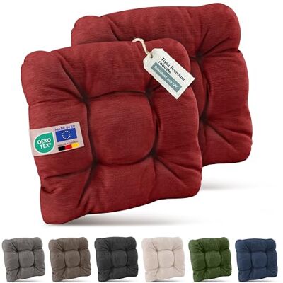 Beautissu Premium set van 2 tuinstoelkussens voor buiten, uv-bestendig HighLux SK Zitkussen, 40 x 40 cm, rood, 8 cm dik, robuust, voor fauteuil, terras, balkon Beautissu Premium set van 2 tuinstoelkussens voor buiten, uv-bestendig HighLux SK Zitkussen, 40 x 40 cm, rood, 8 cm dik, robuust, voor fauteuil, terras, balkon