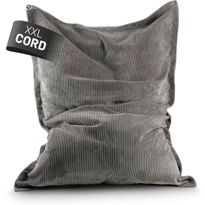 Lumaland XXL klassieke zitzak van corduroy, XXL, zitzak met zachte ribstructuur, ideaal voor bank en binnenstoel, voor woonkamer, slaapkamer enz., 380 liter, 140 x 180 cm Lumaland XXL klassieke zitzak van corduroy, XXL, zitzak met zachte ribstructuur, ideaal voor bank en binnenstoel, voor woonkamer, slaapkamer enz., 380 liter, 140 x 180 cm