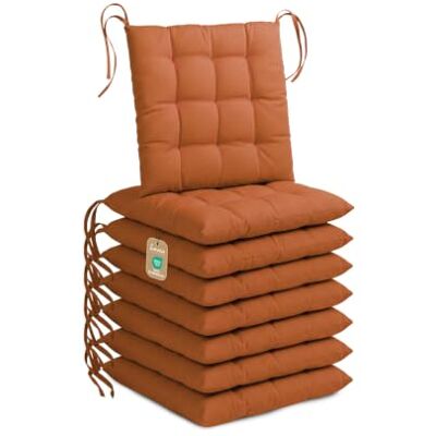 Lavea ® Set van 8 stoelkussens, 40 x 40 cm, terracotta Lavea ® Set van 8 stoelkussens, 40 x 40 cm, terracotta
