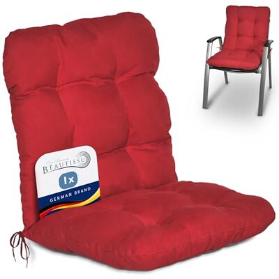 Beautissu Coussin Extérieur Jardin Chaise pour Fauteuil transat terrasse 100 x 50 x 8 cm, rood, standaard, voor balkon, laag, Flair NL Beautissu Coussin Extérieur Jardin Chaise pour Fauteuil transat terrasse 100 x 50 x 8 cm, rood, standaard, voor balkon, laag, Flair NL