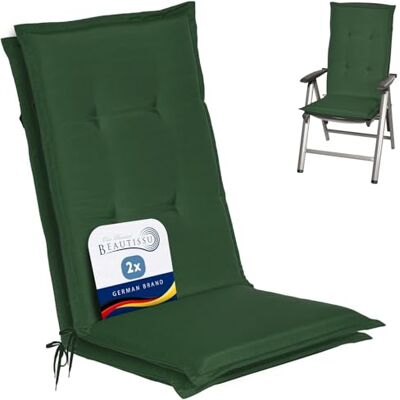 Beautissu Set van 2 kussens met hoge rugleuning voor tuinstoel, 120 x 50 cm, Loft HL – 6 cm vulling, extra zacht en uv-bestendig – comfortabel zitkussen voor tuin, outdoor, groen Beautissu Set van 2 kussens met hoge rugleuning voor tuinstoel, 120 x 50 cm, Loft HL – 6 cm vulling, extra zacht en uv-bestendig – comfortabel zitkussen voor tuin, outdoor, groen
