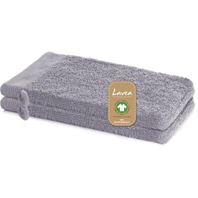 Lavea ® 2 washandjes, 16 x 22 cm, van biologisch katoen, 100% zacht en absorberend, voor thuis, hotel en spa, badhandschoen met koord om op te hangen, lichtgrijs Lavea ® 2 washandjes, 16 x 22 cm, van biologisch katoen, 100% zacht en absorberend, voor thuis, hotel en spa, badhandschoen met koord om op te hangen, lichtgrijs