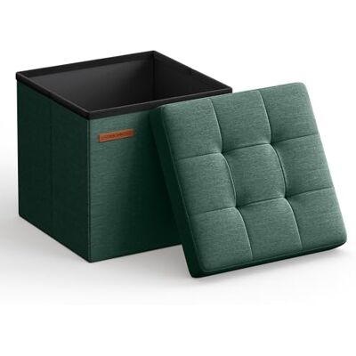 SONGMICS Opbergkruk, kleine opvouwbare poef, 30 x 30 x 30 cm Kubieke voetensteun, belastbaar tot 130 kg, voor woonkamer, slaapkamer, slaapzaal, inktzwart, collectie MINOTA LSF028B01 SONGMICS Opbergkruk, kleine opvouwbare poef, 30 x 30 x 30 cm Kubieke voetensteun, belastbaar tot 130 kg, voor woonkamer, slaapkamer, slaapzaal, inktzwart, collectie MINOTA LSF028B01