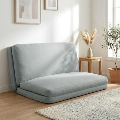HOMCOM Slaapbank, 2-zits, vloerbank, 137 cm, lichtgrijs HOMCOM Slaapbank, 2-zits, vloerbank, 137 cm, lichtgrijs