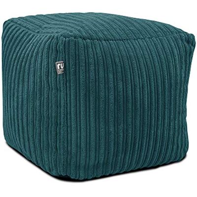 rucomfy Beanbags Rucomfy Poef van corduroy, machinewasbaar, voor woonkamer en extra zitting, blauwgroen, 38 x 38 x 38 cm rucomfy Beanbags Rucomfy Poef van corduroy, machinewasbaar, voor woonkamer en extra zitting, blauwgroen, 38 x 38 x 38 cm