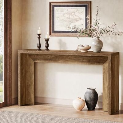 Tribesigns Boerderijconsoletafel van hout, 140 cm, met opbergruimte voor entree, foyer, hal, woonkamer, eenvoudige montage, rustiek bruin Tribesigns Boerderijconsoletafel van hout, 140 cm, met opbergruimte voor entree, foyer, hal, woonkamer, eenvoudige montage, rustiek bruin