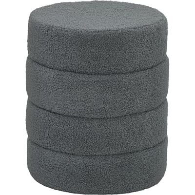HOMCOM Ronde poef, voetenbank, gevoerd, met zitkussen, voor woonkamer, slaapkamer, donkergrijs, diameter 40 x 45 cm HOMCOM Ronde poef, voetenbank, gevoerd, met zitkussen, voor woonkamer, slaapkamer, donkergrijs, diameter 40 x 45 cm