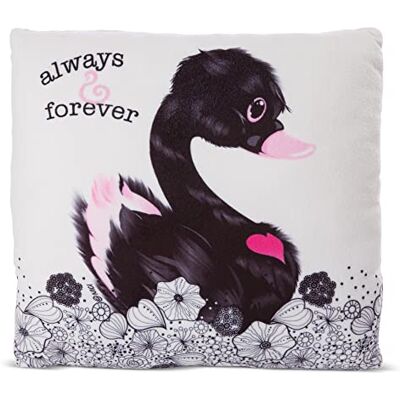 NICI 48276 Love zwaan kussen 30 x 30 cm, zwart NICI 48276 Love zwaan kussen 30 x 30 cm, zwart
