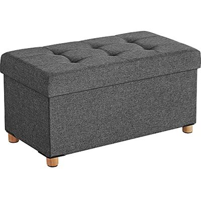 SONGMICS Zitzak, opbergdoos, kruk met voetensteun, opvouwbaar, bank met opbergruimte, 38 x 76 x 40 cm, voor woonkamer, slaapkamer, donkergrijs LSF16GYZ SONGMICS Zitzak, opbergdoos, kruk met voetensteun, opvouwbaar, bank met opbergruimte, 38 x 76 x 40 cm, voor woonkamer, slaapkamer, donkergrijs LSF16GYZ