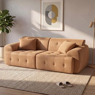 COMHOMA 2-zitsbank, 180 x 86 x 40 cm, bank met rugleuning, kussen en armleuning, moderne stof voor woonkamer, woning, kantoor, zonder montage COMHOMA 2-zitsbank, 180 x 86 x 40 cm, bank met rugleuning, kussen en armleuning, moderne stof voor woonkamer, woning, kantoor, zonder montage