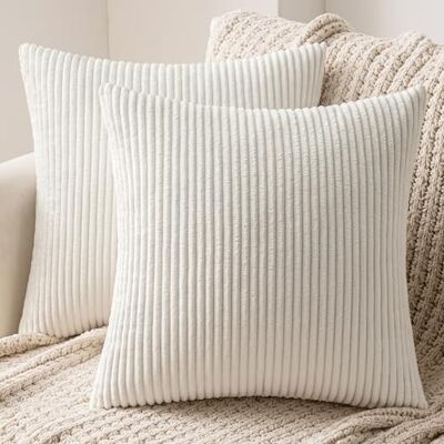 MIULEE Set van 2 kussenhoezen, zetelkussen, decoratieve kussenhoes met verborgen ritssluiting, 50 x 50 cm, paars MIULEE Set van 2 kussenhoezen, zetelkussen, decoratieve kussenhoes met verborgen ritssluiting, 50 x 50 cm, paars