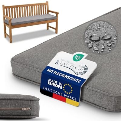 Beautissu outdoor bank kussen binnen zacht waterdicht hoes 150 x 50 cm, lichtgrijs, voor tuin, terras, balkon, bank, wasbaar op 30 graden, afneembaar, weerbestendig, rustig, BK Beautissu outdoor bank kussen binnen zacht waterdicht hoes 150 x 50 cm, lichtgrijs, voor tuin, terras, balkon, bank, wasbaar op 30 graden, afneembaar, weerbestendig, rustig, BK