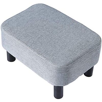 YMYNY Ottoman Zitzak, voetensteun, zacht, linnen, poef, houten poten, 42 x 29 x 23 cm, ruimtebesparend, voor woonkamer, slaapkamer, lichtblauw HD-HRF-BD214 YMYNY Ottoman Zitzak, voetensteun, zacht, linnen, poef, houten poten, 42 x 29 x 23 cm, ruimtebesparend, voor woonkamer, slaapkamer, lichtblauw HD-HRF-BD214