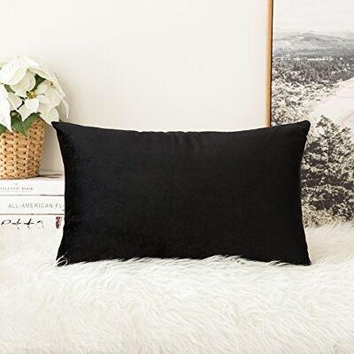 MIULEE Kussenhoes van Fluweel, Decoratief, Bank, Woondecoratie, Kussenhoes, Superzacht, Decoratie voor Huis, Woonkamer, Slaapkamer, Slaapbank, 12 x 1 cm, 2 stuks, Zwart MIULEE Kussenhoes van Fluweel, Decoratief, Bank, Woondecoratie, Kussenhoes, Superzacht, Decoratie voor Huis, Woonkamer, Slaapkamer, Slaapbank, 12 x 1 cm, 2 stuks, Zwart