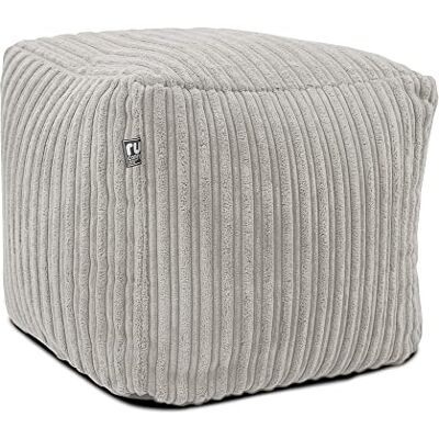 rucomfy Beanbags rucomfy Poef van corduroy, kubus, van ivoor, machinewasbaar, voor voetensteun van woonkamer en zitplaatsen, 38 x 38 x 38 cm (platinagrijs) rucomfy Beanbags rucomfy Poef van corduroy, kubus, van ivoor, machinewasbaar, voor voetensteun van woonkamer en zitplaatsen, 38 x 38 x 38 cm (platinagrijs)