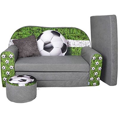FORTISLINE Kinderbed, bank + zitzak en voetbalkussen W319_03, microvezel, meerkleurig FORTISLINE Kinderbed, bank + zitzak en voetbalkussen W319_03, microvezel, meerkleurig