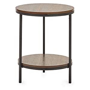 Julian Bowen Tribeca Ronde Lamptafel Met Plank Walnoot Julian Bowen Tribeca Ronde Lamptafel Met Plank Walnoot
