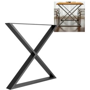 Amig Eettafelpoten of halpoten, metalen X-vormige voet voor tafel in industriële stijl, materiaal: staal, 712 x 780 x 80 mm, sterkte en duurzaamheid, matzwarte afwerking Amig Eettafelpoten of halpoten, metalen X-vormige voet voor tafel in industriële stijl, materiaal: staal, 712 x 780 x 80 mm, sterkte en duurzaamheid, matzwarte afwerking