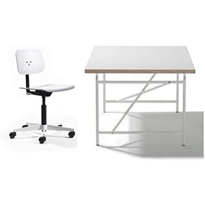 Lampert Richard Kinderbureau met wit tafelblad, 120 x 70 cm, wit eivormig frame + Mr. Square bureaustoel Lampert Richard Kinderbureau met wit tafelblad, 120 x 70 cm, wit eivormig frame + Mr. Square bureaustoel